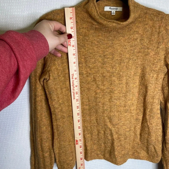 Madewell | Mockneck Mustard Sweater Alpaca Wool - Picture 4 of 7